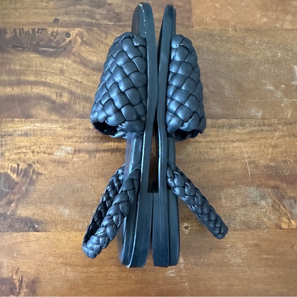 Freda Salvador Vinny Black Braided Sling Back Sandals Size 8.5 - Picture 7 of 8